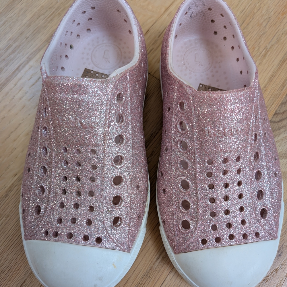 Native Shoes Sparkling Pink Perforated Sneakers